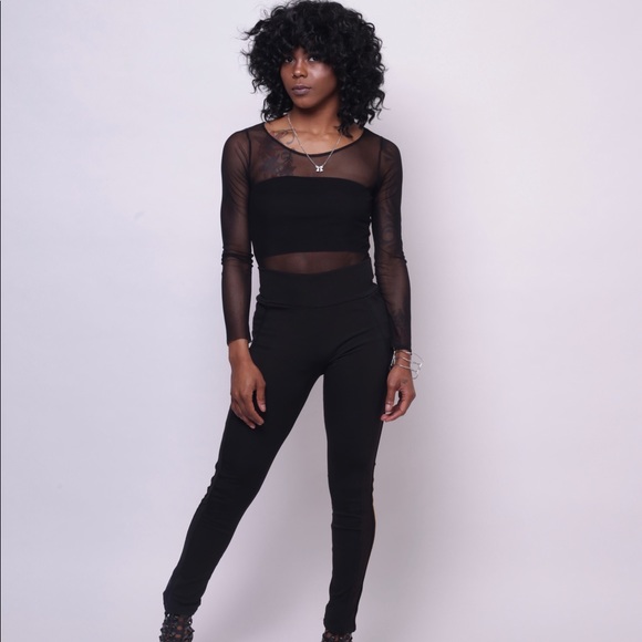 Black Mesh Joggers - Picture 1 of 3